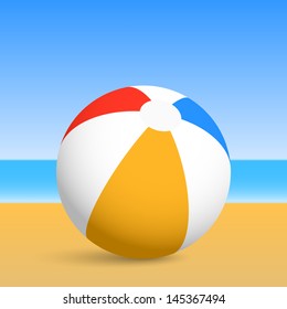 Beach ball. Vector illustration.