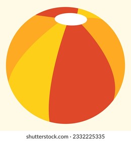 Beach ball vector illustration. Design element with summer theme.