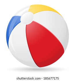 beach ball vector illustration isolated on white background