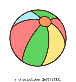 Beach ball vector illustration isolated on white background 