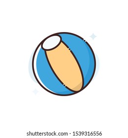 Beach Ball vector illustration. Outline filled Travel & Tourism icons.