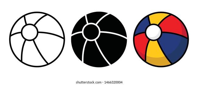 Beach Ball Vector Illustration Silhouette