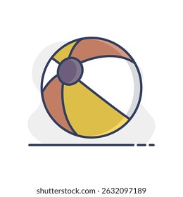Beach Ball vector isolated icon. Summer sign. Graph symbol for travel and tourism web site and apps design, logo, app, UI