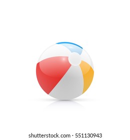 Beach Ball, Vector, Isolated On White