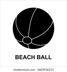 Beach Ball vector silhouette icon. Beach ball vector icon isolated on white background. Collection of Travel Tourism 3d icon, Trip Planning World Tour. Holiday Vacation, Travel and Transport concept.