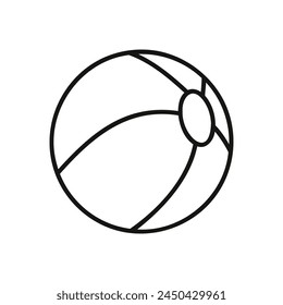 Beach ball vector single element in doodle style. Stock isolated image on a white background. Drawing sketch illustration hand drawn line 
