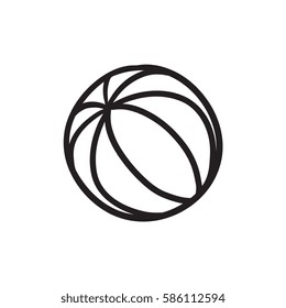 Beach ball vector sketch icon isolated on background. Hand drawn Beach ball icon. Beach ball sketch icon for infographic, website or app.