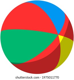 Beach ball vector summer inflatable toy isolated on white