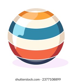 Beach Ball Vibrant Flat Picture. Perfect for different cards, textile, web sites, apps 