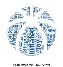 beach ball word cloud. tag cloud about beach ball