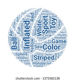 beach ball word cloud. tag cloud about beach ball
