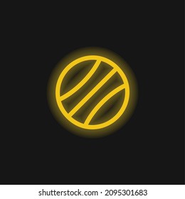 Beach Ball yellow glowing neon icon