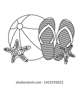 beach balloon with flip flops and starfish