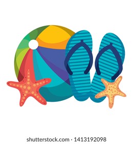 beach balloon with flip flops and starfish