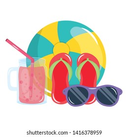 beach balloon with flip flops and sunglasses