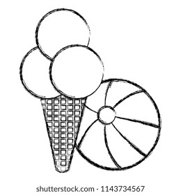 beach balloon with ice cream
