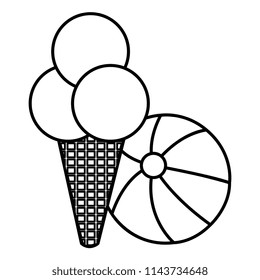 beach balloon with ice cream