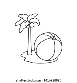 beach balloon plastic in island summer scene