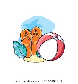 beach balloon plastic toy with flip flops