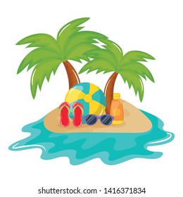 beach balloon with sandals and solar blocker