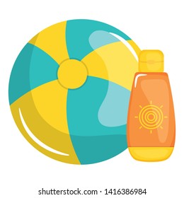 beach balloon with solar blocker icon