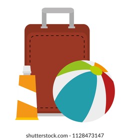 beach balloon with suitcase and bloker