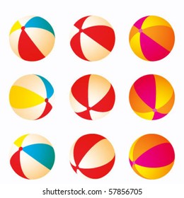 Beach balls icon set. Clipart image isolated on white background