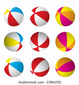 Beach balls. Vector image isolated in white background