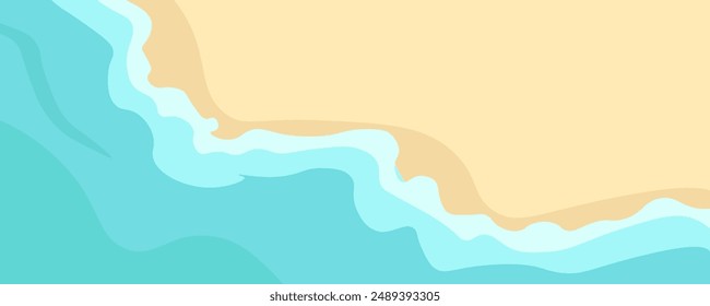 Beach Banner. Background. Flat style. Vector illustration.
