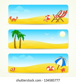 beach banner with hand drawn design eps10