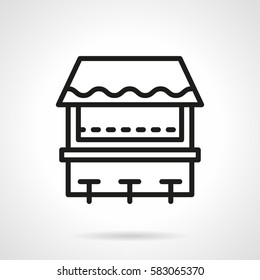 Beach bar with chairs. Line simple icon
