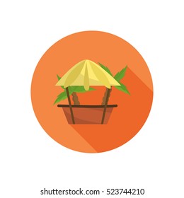 Beach bar color icon. Flat design for web and mobile