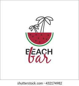 Beach bar design template watermelon