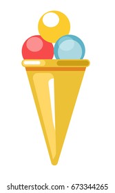 Beach bar ice cream dessert summer vector flat icon