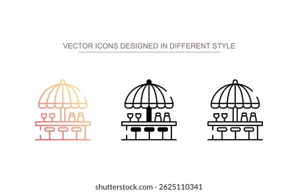 Strandbar-Symboldesign auf weißem Hintergrund, Stockgrafik