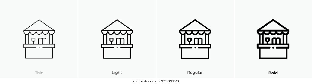beach bar icon. Thin, Light Regular And Bold style design isolated on white background