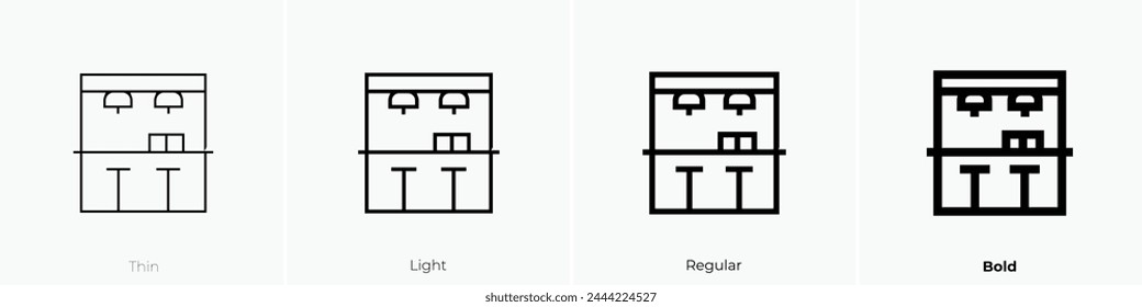 beach bar icon. Thin, Light Regular And Bold style design isolated on white background