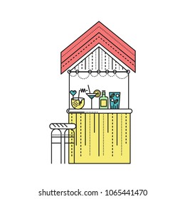 beach bar icon vector. beach bar sign on white background. beach bar icon for web and app