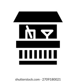Ilustración de diseño de símbolo de Vector de icono de barra de playa