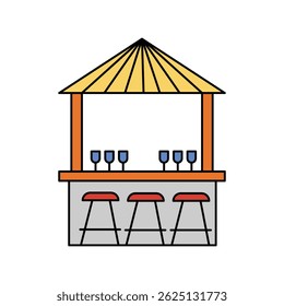 beach bar icon with white background vector stock illustration
