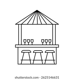 beach bar icon with white background vector stock illustration