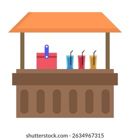 Beach bar isolated on white background