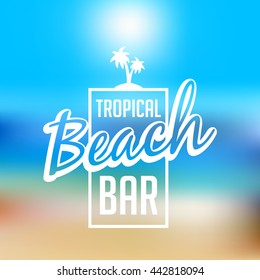 beach bar logo vector illustration vintage template of summer trip logo for seasonal travel sale design element for summer holiday travel agency beach vacation and party beach bar logo classical holid