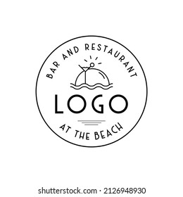 beach bar and restaurant logo concept