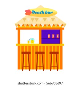 beach bar, summer vacation concept illustration