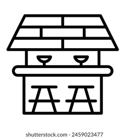 Beach Bar Vector Line Icon Design