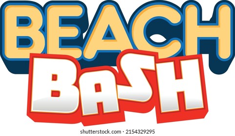 Beach Bash Advertising Retail Ad Design Headline for the Summer Beach Party Time