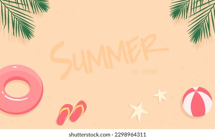 beach beautiful summer banner design background pattern. horizontal poster, greeting card, header for website.