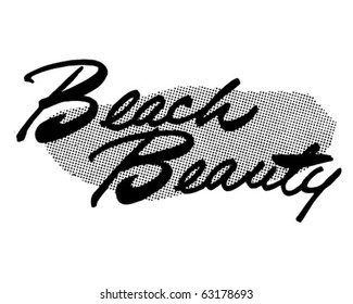 Belleza de playa - Cabecera de anuncio - Clipart retro