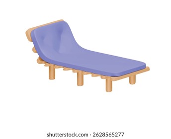  praia cama ícone 3d ilustração renderizar